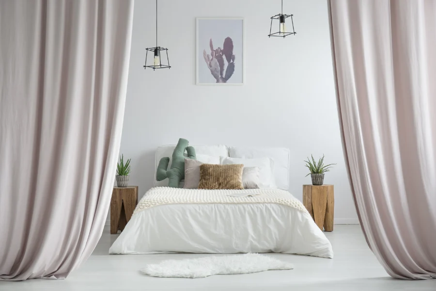 inrichting van de slaapkamer Scandinavisch design
