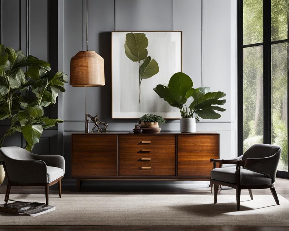 Vintage en antieke meubels in modern interieur