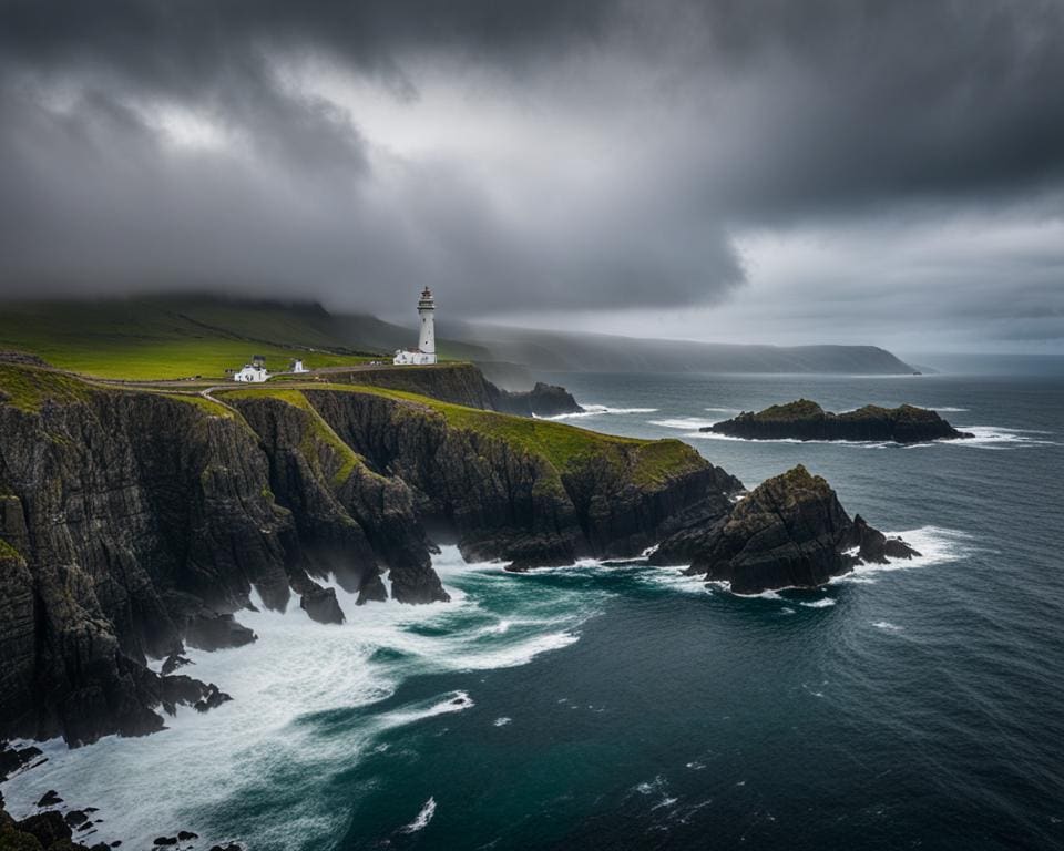 reisroute langs de kustlijn van de Wild Atlantic Way