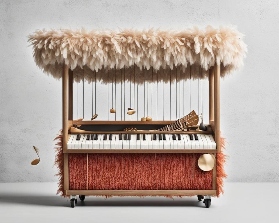 zachte textuur in muziekmobielen