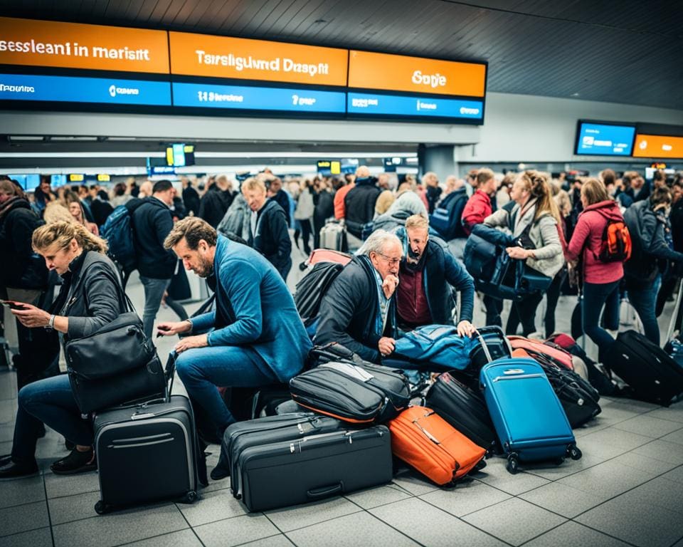 wat als ik mijn vlucht mis door drukte op schiphol