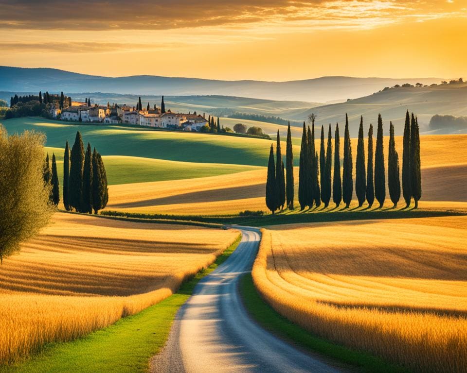 Toscaanse schilderachtige route