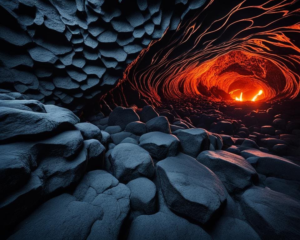 verken de lavagrotten van IJsland