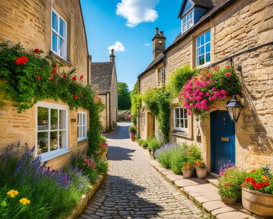 Wandel door de schilderachtige dorpjes van de Cotswolds, Engeland