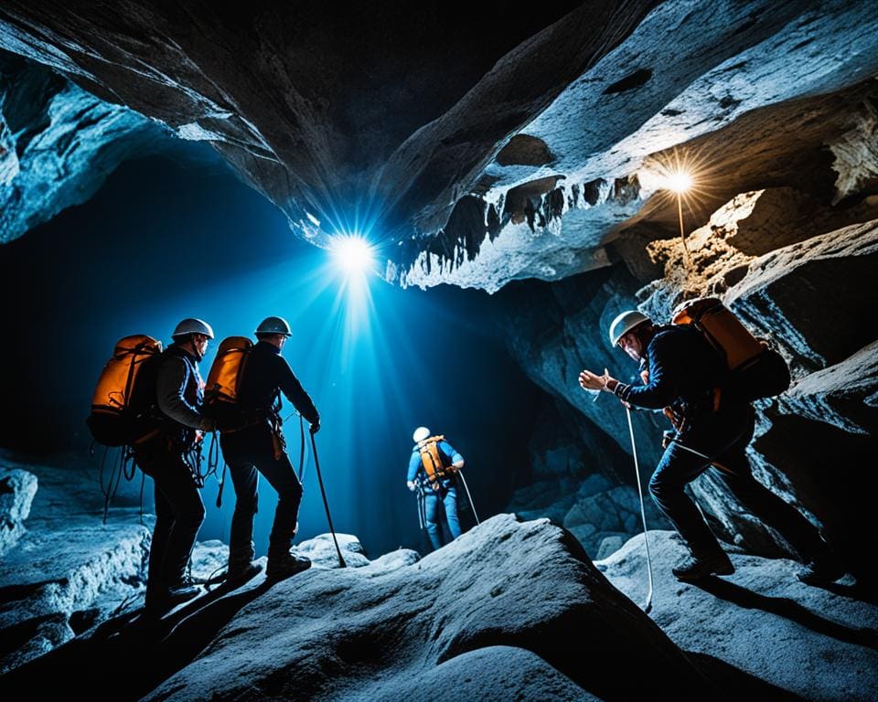 spelonkverkenning in de Grotta del Vento