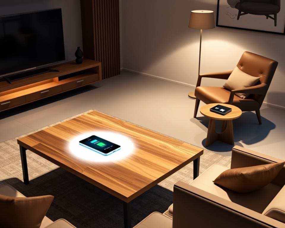 Draadloze oplaadstations ingebouwd in meubels