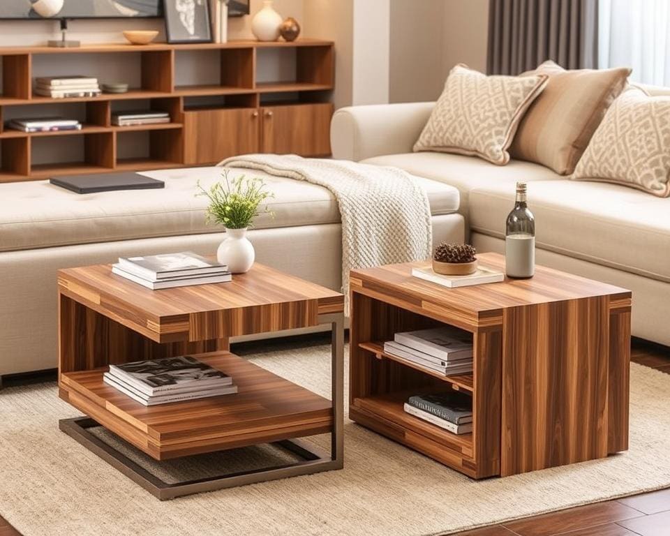 Multifunctionele bijzettafels met verborgen opbergruimte