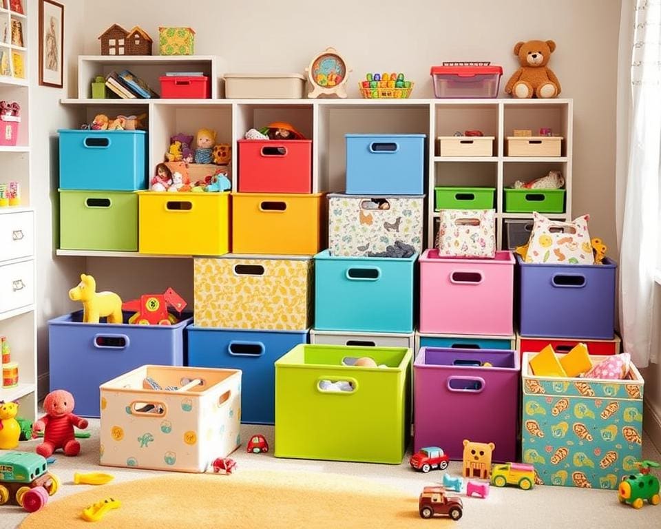 Praktische opbergboxen voor kinderspeelgoed