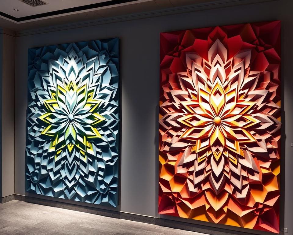 kunstige wandpanelen met driedimensionale effecten