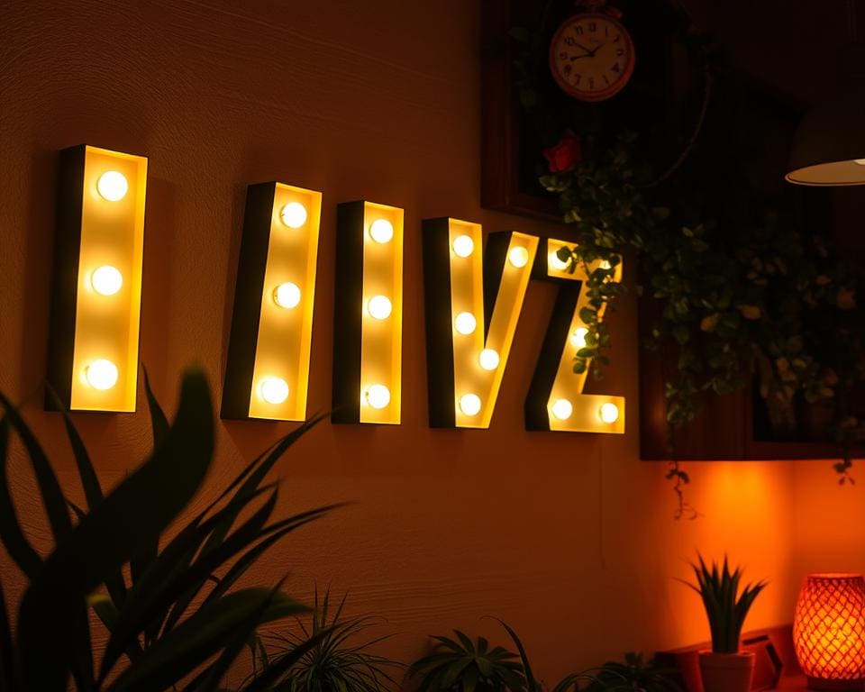 sfeerverlichting met letters