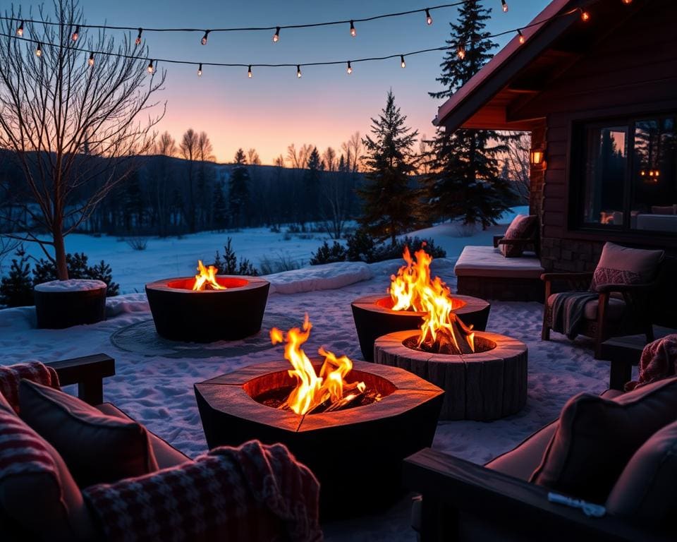 sfeervolle vuurkorven voor winteravonden buiten