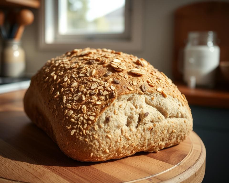 Volkoren zuurdesembrood met zaden en havermout