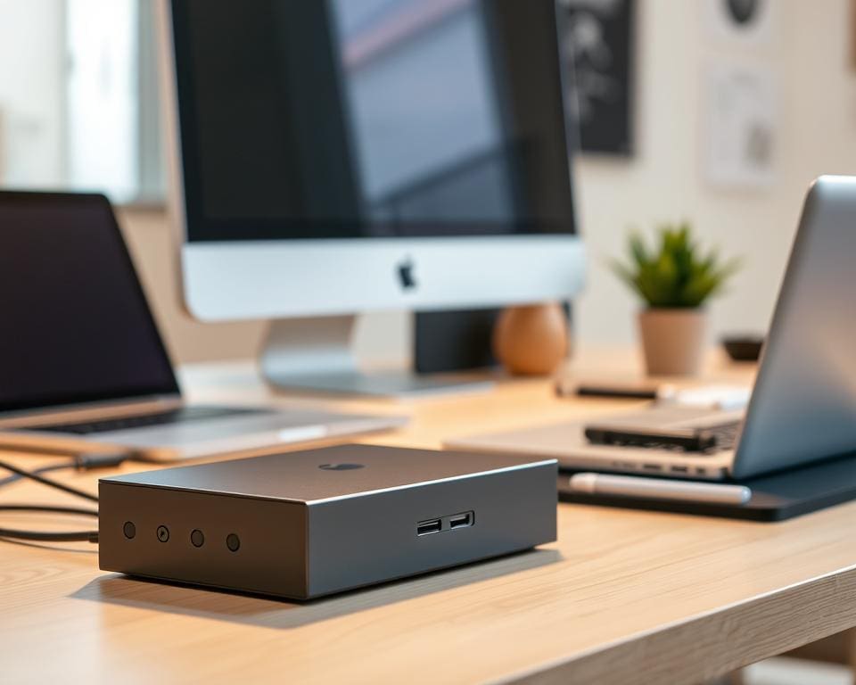 Hoe helpt een kabelmanagementbox bij een opgeruimd bureau?