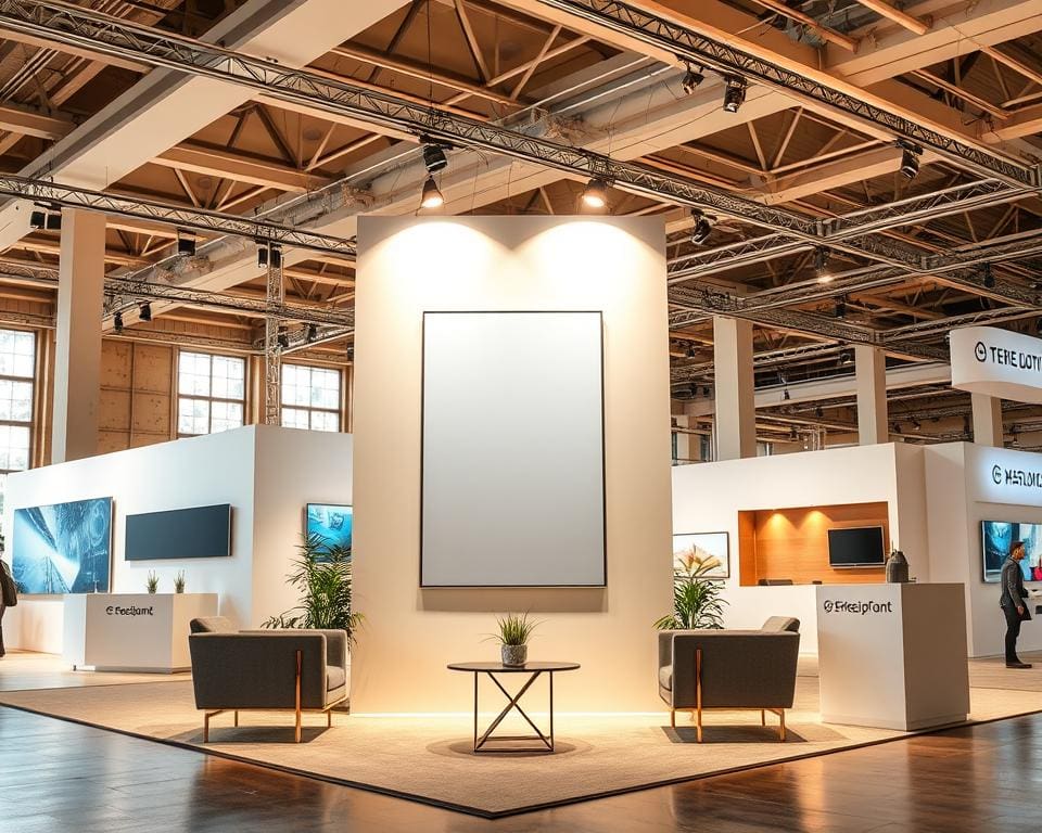 Hoe past een posterbord in een beursstand ontwerp?