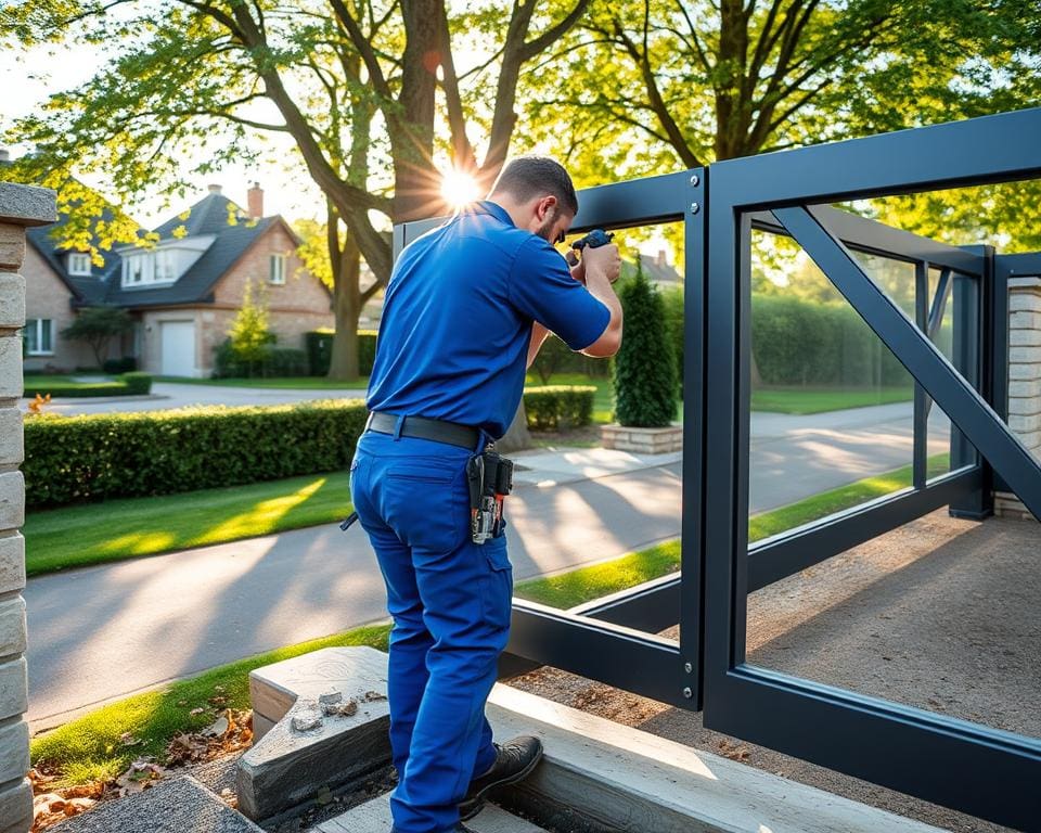 Hoe verloopt de installatie van een schuifpoort in Waregem?