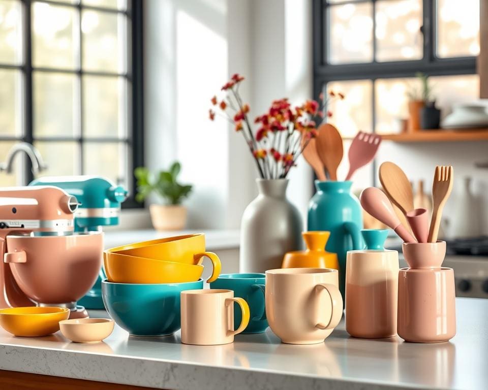 Wat zijn hippe kleuren voor keukenaccessoires?