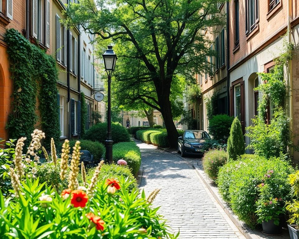 Wat zijn regels voor vergroening in erfgoedstraten?