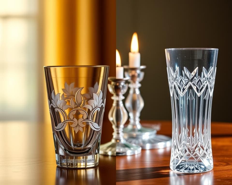 Boheems glas en Crystalite vergelijking