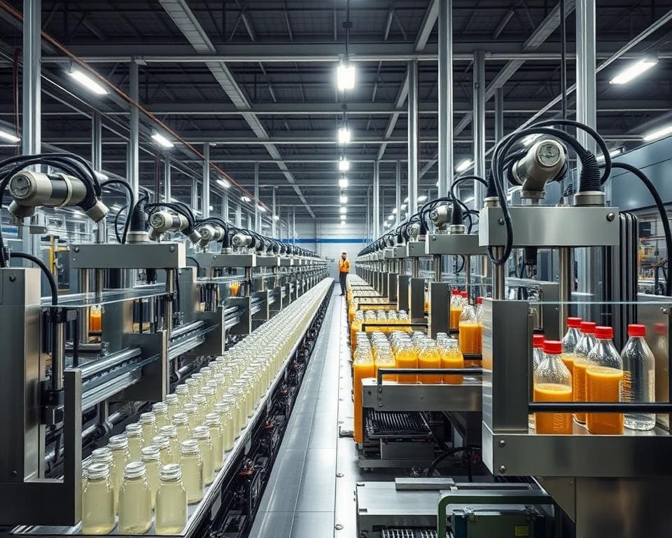 Geautomatiseerde vulmachines in de productie-industrie