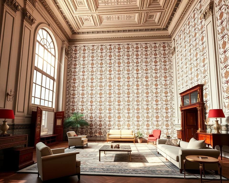 modern behang in klassieke ruimtes
