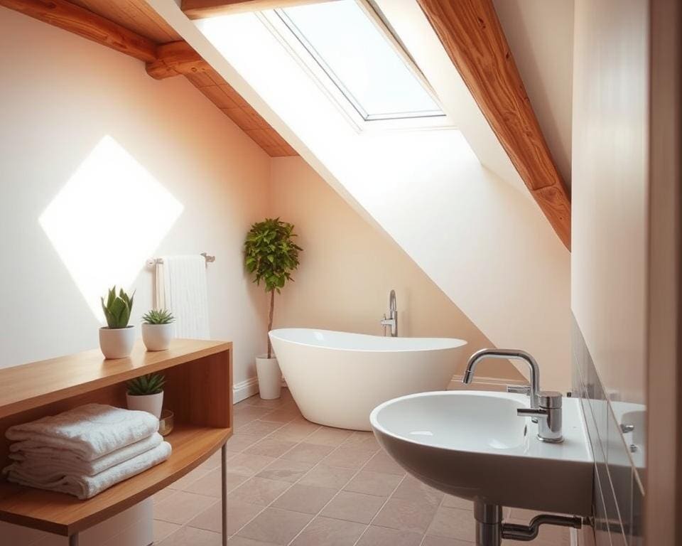badkamer schuin plafond